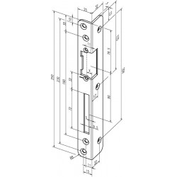 Gâche de sécurité coudée .069 S.3mm VA ma DIN Gauche ASSA ABLOY