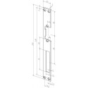 Plaque de frappe plate 021 STA galinox.Rect.B.25xL.250mm DIN Gauche/droit ASSA ABLOY