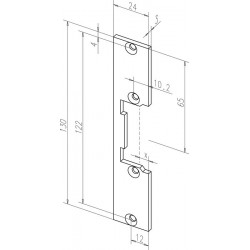 Plaque de frappe plate 096 STA galinox.Rect.B.24xL.130mm DIN Gauche/droit ASSA ABLOY