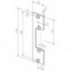 Plaque de frappe plate 106 STA galinox.Rect.B.24xL.110mm DIN Gauche/droit ASSA ABLOY