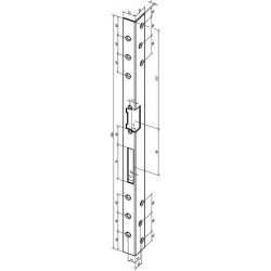 Gâche de sécurité coudée .312 L.500mm S.3mm VA ma DIN droite ASSA ABLOY