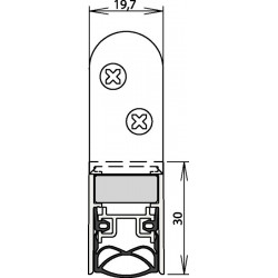 Joint de porte Schall-Ex® Ultra WS 1-290 2-s.L.833mm Alu anodisé.HLT ATHMER