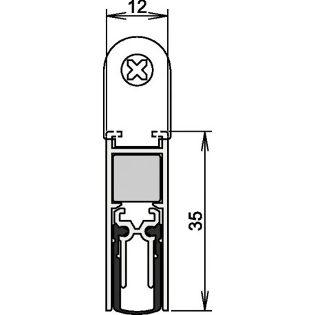 Joint de porte Doppeldicht® M-12/35 1-393 2-s.L.958mm aluminium, anodisé argent ATHMER