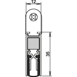 Joint de porte Doppeldicht® M-12/35 1-393 2-s.L.1083mm aluminium, anodisé argent ATHMER