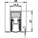 Joint de porte Schall-Ex® DUO L-15/28 OS 1-404 2-s.L.1208mm Alu anodisé.HLT ATHMER