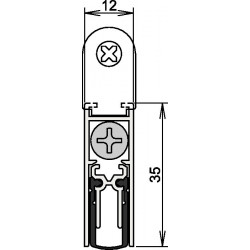 Joint de porte Doppeldicht® M-12/35 1-392 1-s.L.1083mm aluminium, anodisé argent ATHMER