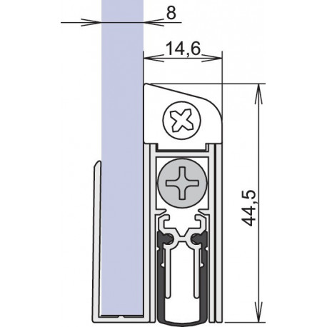 Joint de porte Schall-Ex® GS-8 1-407 1-s.L.708mm Alu anodisé.GLT ATHMER