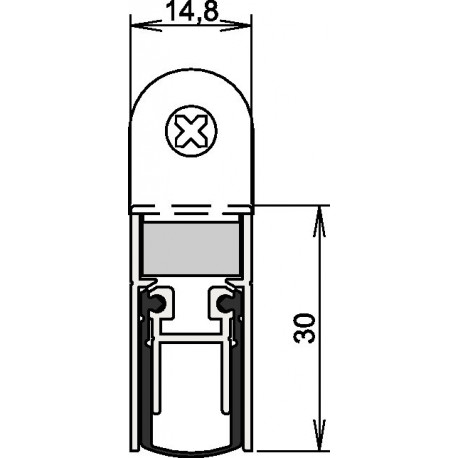 Joint de porte Schall-Ex® DUO L-15 WS 1-382 2-s.L.708mm Alu anodisé.HLT ATHMER