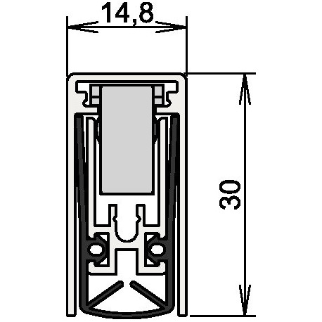 Joint de porte Schall-Ex® L-15/30 WS 1-880 1-s.L.1208mm Alu anodisé.HLT ATHMER