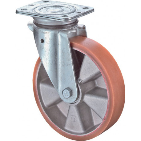 Rouleau de renvoi D. de la roue 160 mm cap. charge 300 kg avec plaque de fixatio