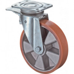 Roulette orientable avec frein D. de la roue 160 mm cap. charge 300 kg avec plaq