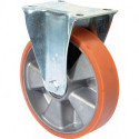 Roulette fixe 125 mm 200 kg bandage en polyuréthane moulé 115 x 85 mm aluminium