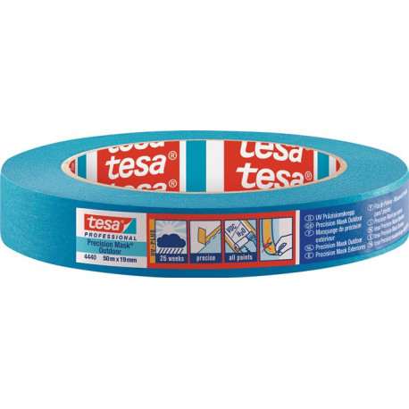 Crêpe de précision 4440 ext. UV PLUS lisse bleu longueur 50 m largeur 30 mm roul (Par 5)
