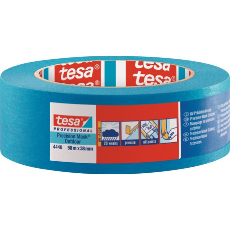 Crêpe de précision 4440 ext. UV PLUS lisse bleu longueur 50 m largeur 38 mm roul (Par 4)