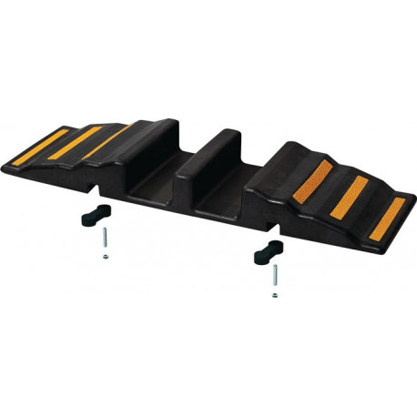 Passerelle à tuyau en caoutchouc L850xl380xH90 mm 6 bandes réflechissantes