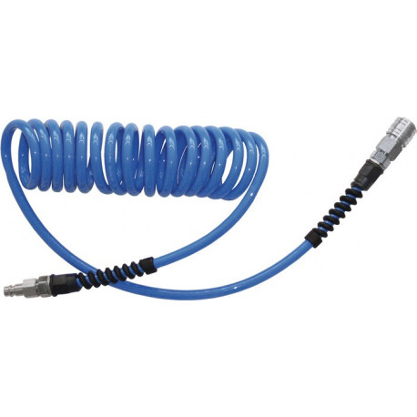 Set de tuyaux spiralés D. intérieur 5 mm D. ext. 8 mm longueur 6 m raccord DN 7