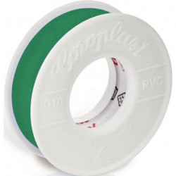 Ruban isolant électrique 302 vert longueur 10 m largeur 15 mm rouleau COROPLAST (Par 20)