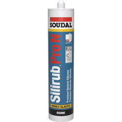 Enduit d’étanchéité en silicone Silirub Pro N noir 300 ml cartouche SOUDAL (Par 15)
