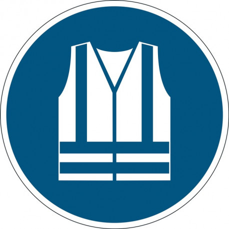 Pictogramme d'obligation ASR A1.3/DIN EN ISO 7010 gilet de signalisation obligat (Par 5)