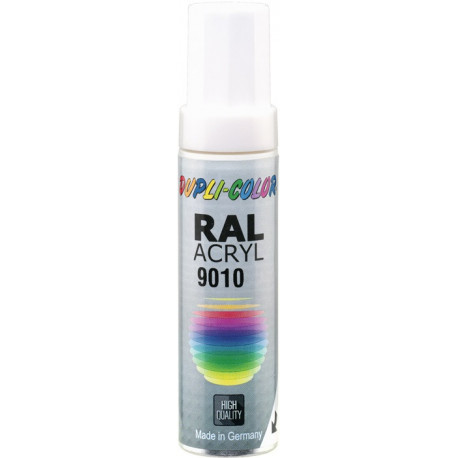 Crayon à vernis blanc pur mat RAL 9010 12 ml 12 ml tige DUPLI-COLOR (Par 30)