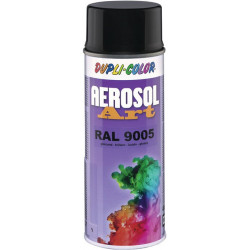 Bombe de peinture de couleur AEROSOL Art noir foncé brillant RAL 9005 400 ml bom (Par 6)