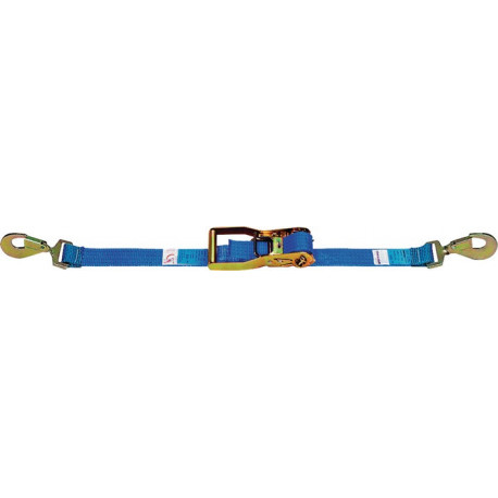 Sangle d'amarrage DIN EN 12195-2 longueur 10 m largeur 50 mm avec rochet + mousq