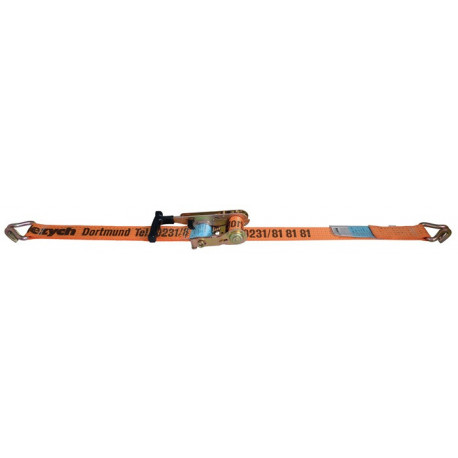Sangle d'amarrage DoRapInt longueur 8 m largeur 50 mm sauterelle + crochet pointu