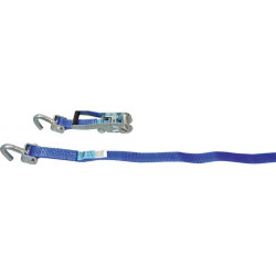 Sangle d'amarrage auto DIN EN 12195-2 longueur 2,6 m largeur 35 mm av levier à main + crochet piv. à doigt LC U 3000 daN DOLEZYCH