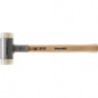 Maillet à frappe amortie SUPERCRAFT longueur 300 mm D. de la tête 20 mm Hickory antirebond dur nylon blanc HALDER