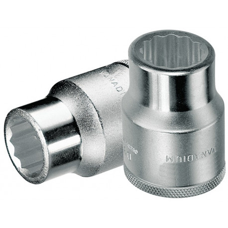 Jeu de clés à douille D32 3/4 po. 12 pans ouv. de clé 30 mm longueur 575 mm GED