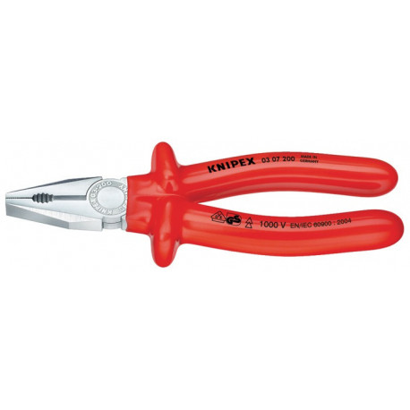 Pince universelle longueur 200 mm plongée isolée chromé VDE KNIPEX