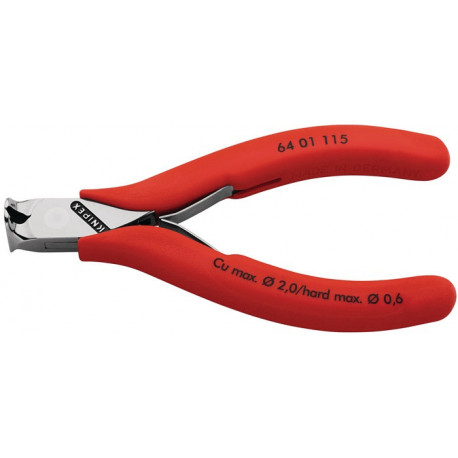 Coup. frontale pour l'electronique DIN ISO 9654 longueur 115 mm forme 0 facette oui poli miroir revêtement en plastique KNIPEX