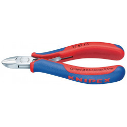 Pince coupante latérale électronique DIN ISO 9654 longueur 130 mm forme 0 facette oui gaines multicomposant poli miroir KNIPEX