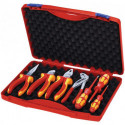 Jeu de pinces/jeu d'outils 7 pièces gaines multicomposant/revêt. plastique coffret en plastique VDE KNIPEX