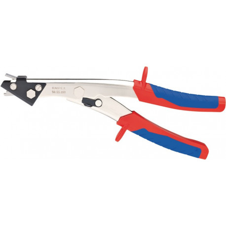 Grignoteuse de tôle longueur totale 280 mm largeur de coupe 2,7 mm nickelé gaines multicomposant KNIPEX