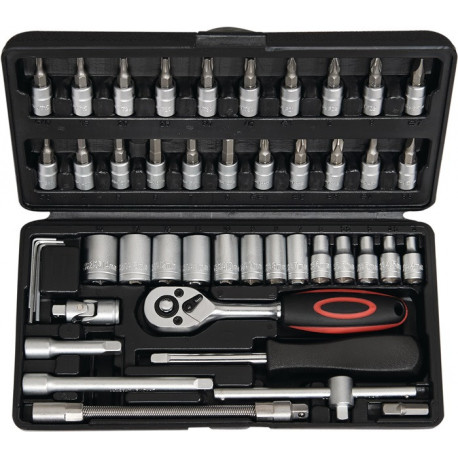Jeu de clés à douille 45 pièces 1/4 po. ouverture de clé 4-14 mm nombre de dents 72 6 pans NOW