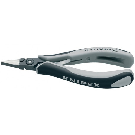 Pince plate électronique de précision longueur totale 135 mm ESD mâchoires ronde