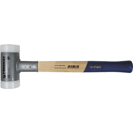 Maillet à frappe amortie longueur 305 mm D. de la tête 25 mm Hickory antirebond dur nylon blanc PROMAT