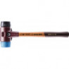 Maillet à frappe amortie SIMPLEX longueur 300 mm D. de la tête 30 mm tendre/mi-dur bois TPE-soft bleu/caoutchouc noir HALDER