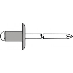 Rivet POP tige de rivet D. x l. 5 x 10 mm K11 aluminium/acier inoxydable 500 pièce GESIPA (Par 500)