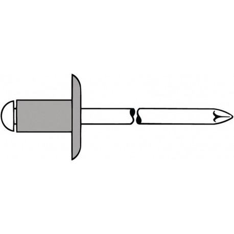 Rivet POP tige de rivet D. x l. 5 x 10 mm K14 aluminium/acier inoxydable 250 piè (Par 250)