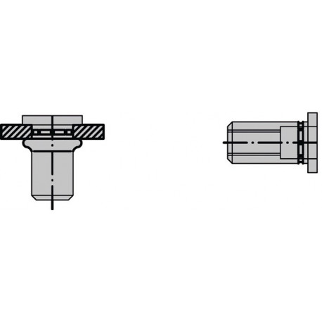 Écrou à river PolyGrip® tige de rivet D. x l. 11 x 20 mm M8 Alu tête plate ronde (Par 100)