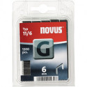 Agrafe à fil d'acier plat G tipo 11 l.10,6xL6 mm largeur de fil 1,25 mm 1200 pièces/paquet NOVUS