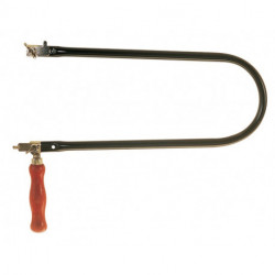 Monture de scie à chantourner D. tube d’acier 13 mm col cygne 320 mm avec manche en bois