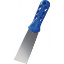 Spatule de peintre l. 40 mm polissage haute brillance plastique plat et ovale, bleu acier inoxydable inox.