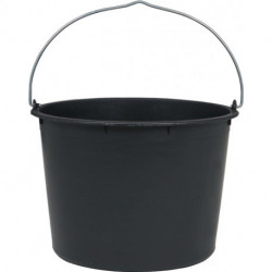 Seau de chantier 20 L avec fond croisé noir Mélange de polyéthylène de récupération