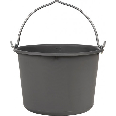 Seau de chantier 12 l gris LDPE