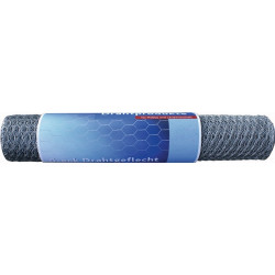 Grillage métallique longueur 10 m, hauteur 1 m tresse hexagonale, galvanisée largeur de la maille 13 mm