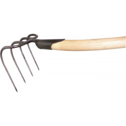 Croc à bêcher longueur des dents 210 mm avec douille à ressort, avec manche poids 1200 g, 4 ronde dents KRUMPHOLZ