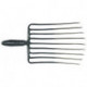Fourche à cailloux 9, longueur des dents 330 mm avec douille à ressort, sans manche acier, rouge-argent laqué KRUMPHOLZ